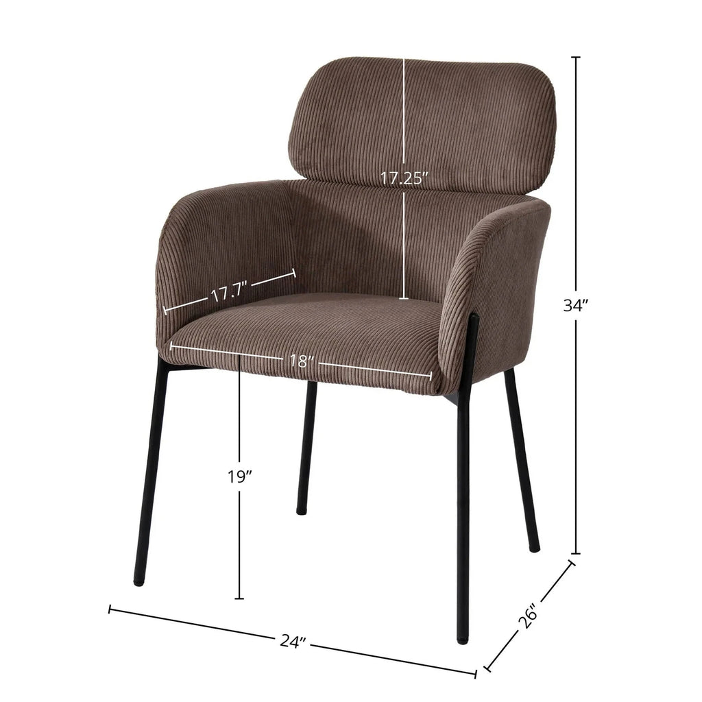 Corduroy Dining Chair Chairs LH Imports 