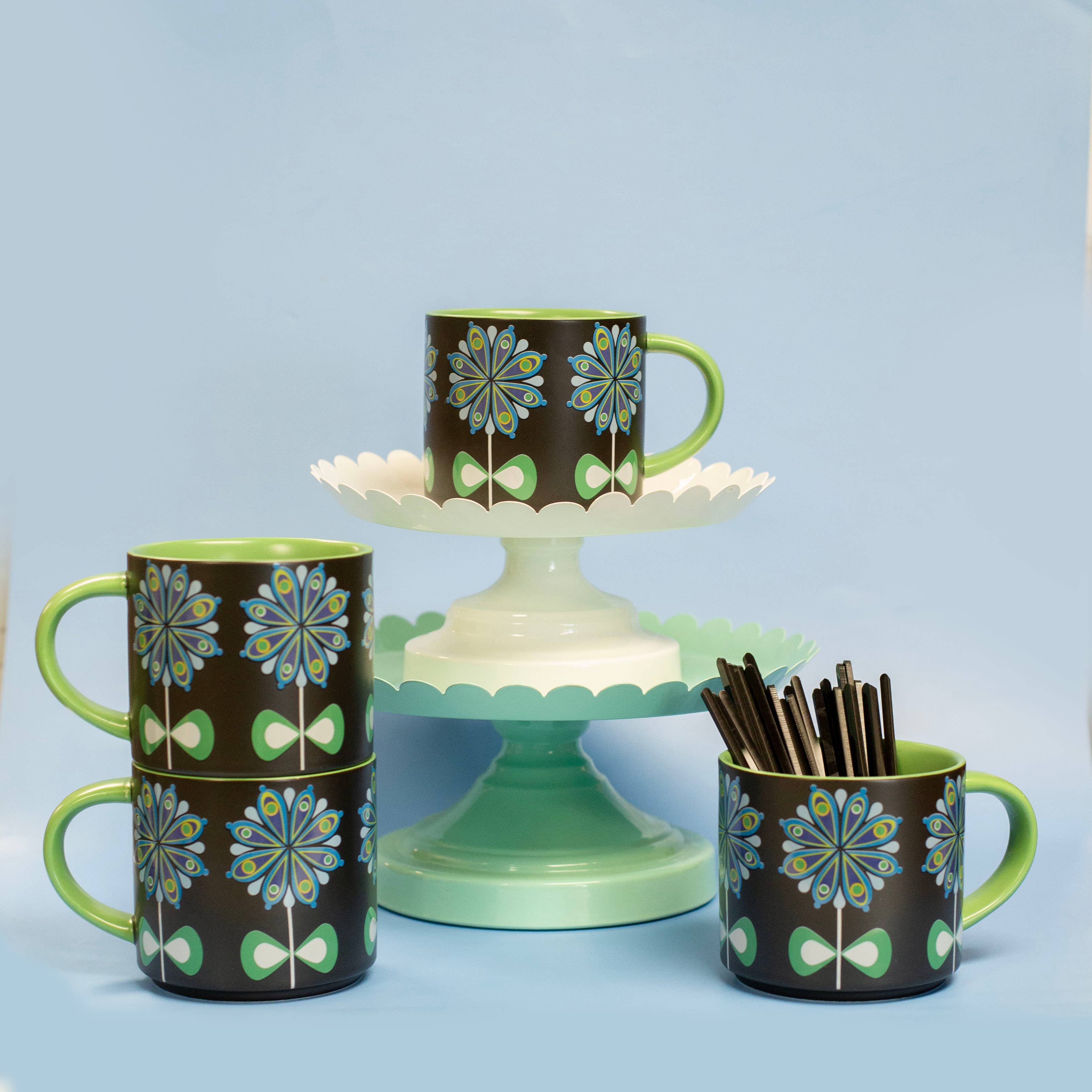 Casbah Blue Mid Century  Mug