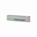 A rectangular product box for an Olive Boat, featuring a pale sage green front with a graphic of the striped boat and a lavender side panel, set against a plain white background.