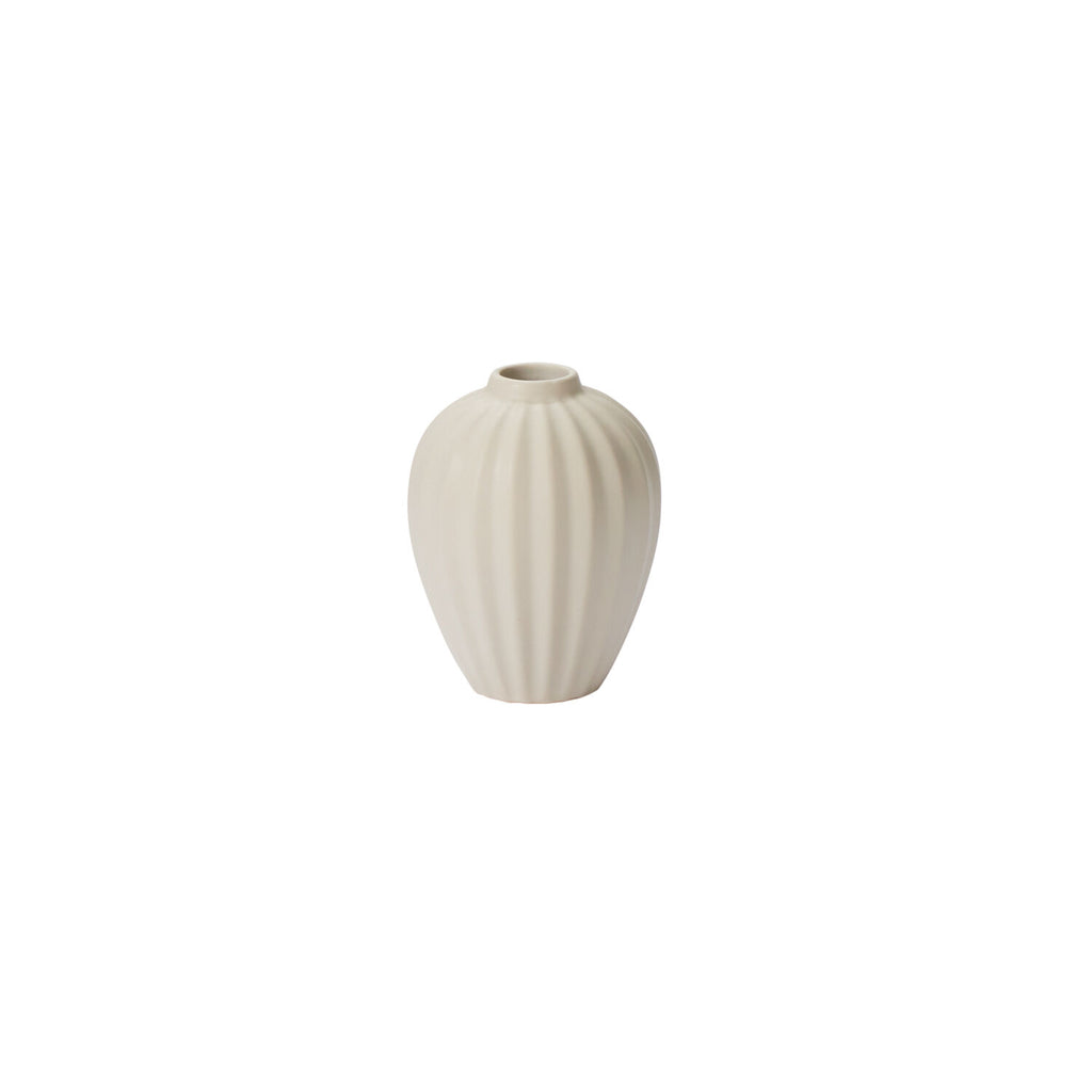 fluted white bud vase