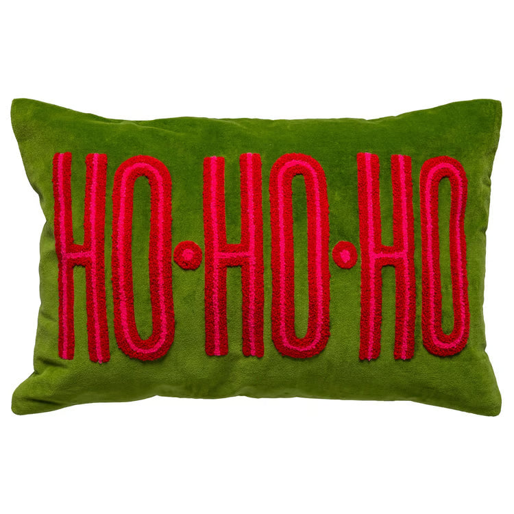 Velvet Lumbar Pillow - HoHoHo