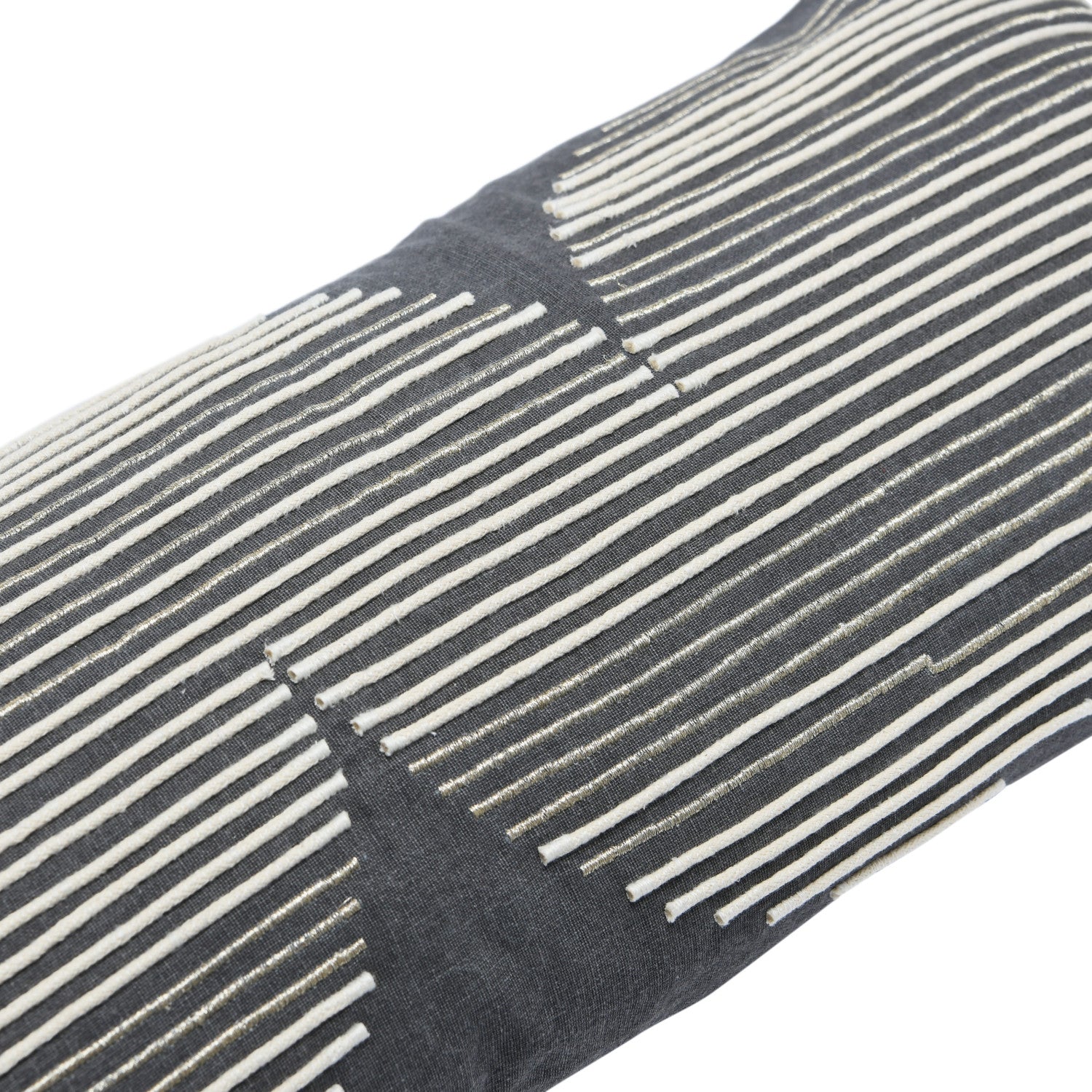 Embroidered Lumbar Pillow