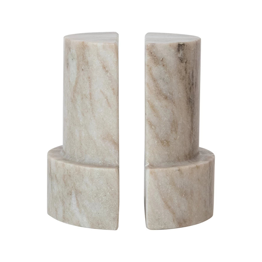 Marble Column Book Ends