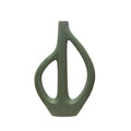 Matte blue ceramic vase on a white background