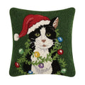 Cat w/Ornaments Pillow