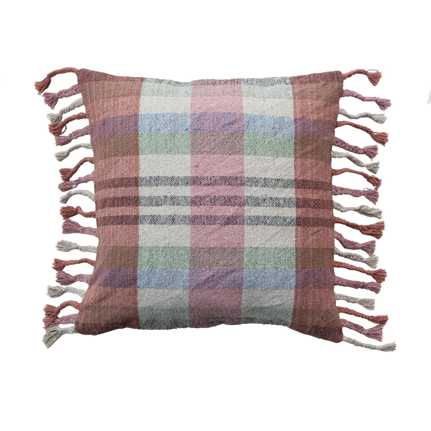 Plaid Pillow w/fringe