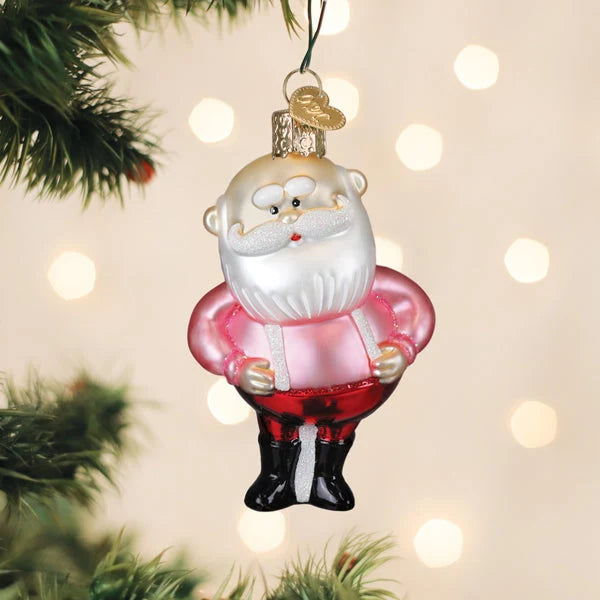 Suspenders Santa Ornament