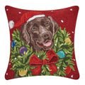 Santa Chocolate Lab Pillow