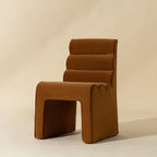 Brown chair with a textured surface on a beige background