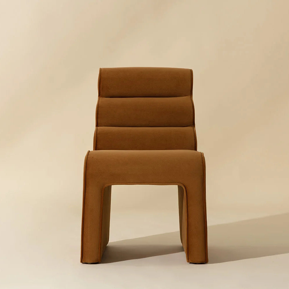 Brown chair on a beige background