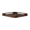 Wooden tray with a dark brown finish on a white background