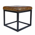Leather Tufted Ottoman