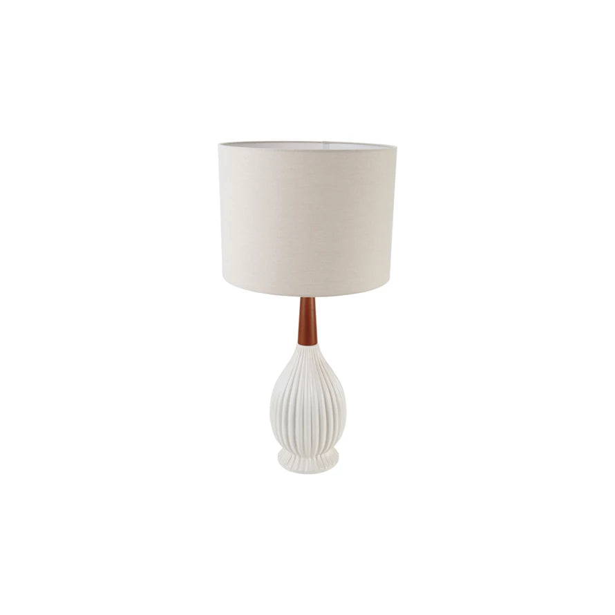 Pleated Stoneware Table Lamp