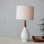 Pleated Stoneware Table Lamp