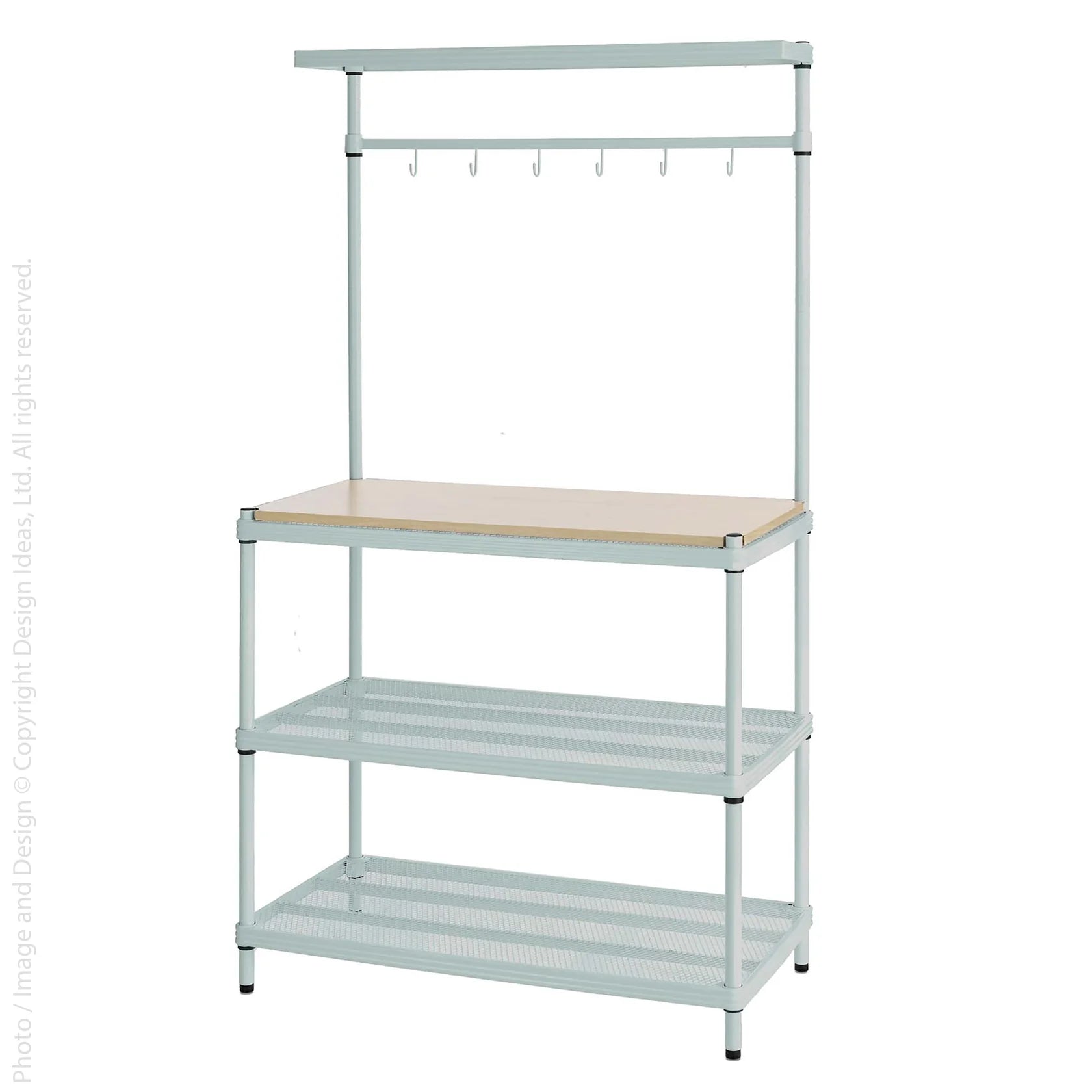 Steel Shelving Unit with Wood Top